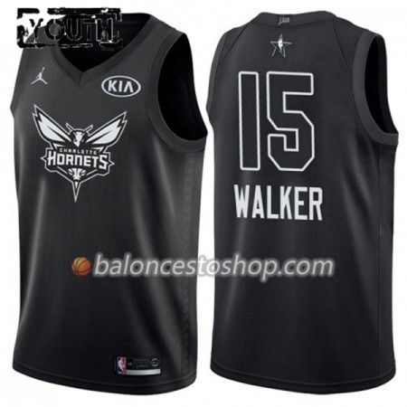 Camiseta Niños NBA Charlotte Hornet Kemba Walker 15 2018 All-Star Jordan Brand Negro Swingman